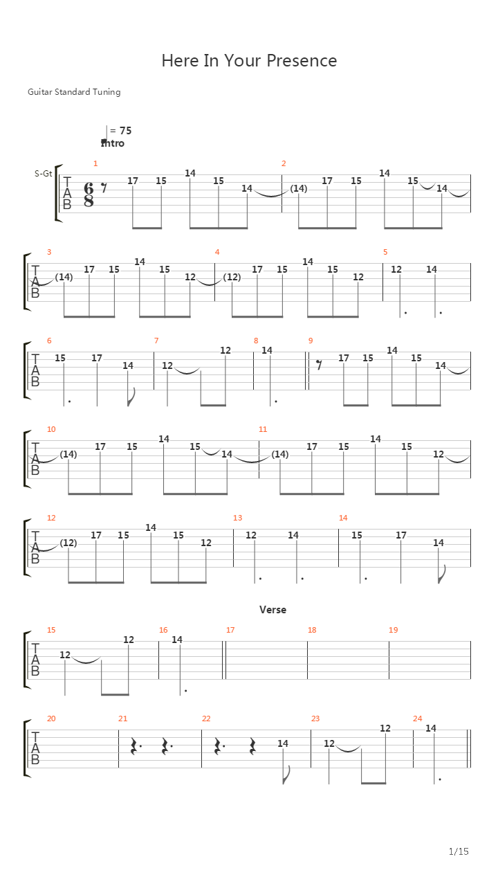 Here In Your Presence吉他谱