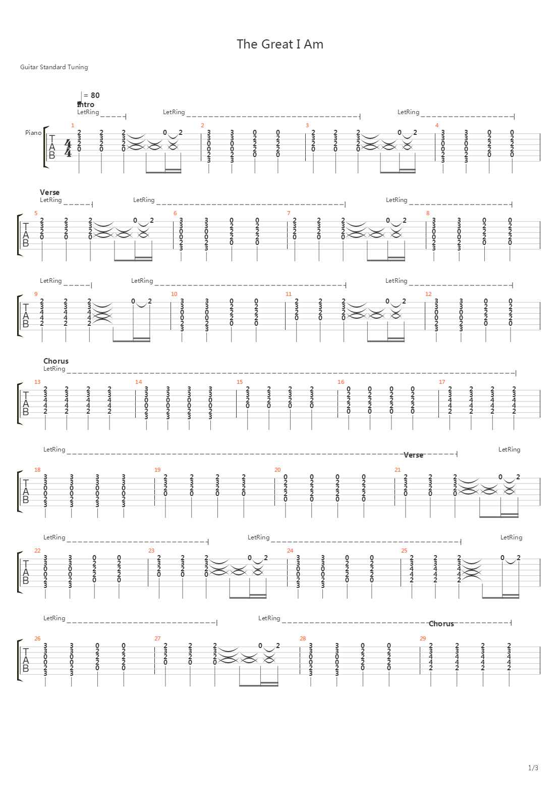 The Great I Am吉他谱