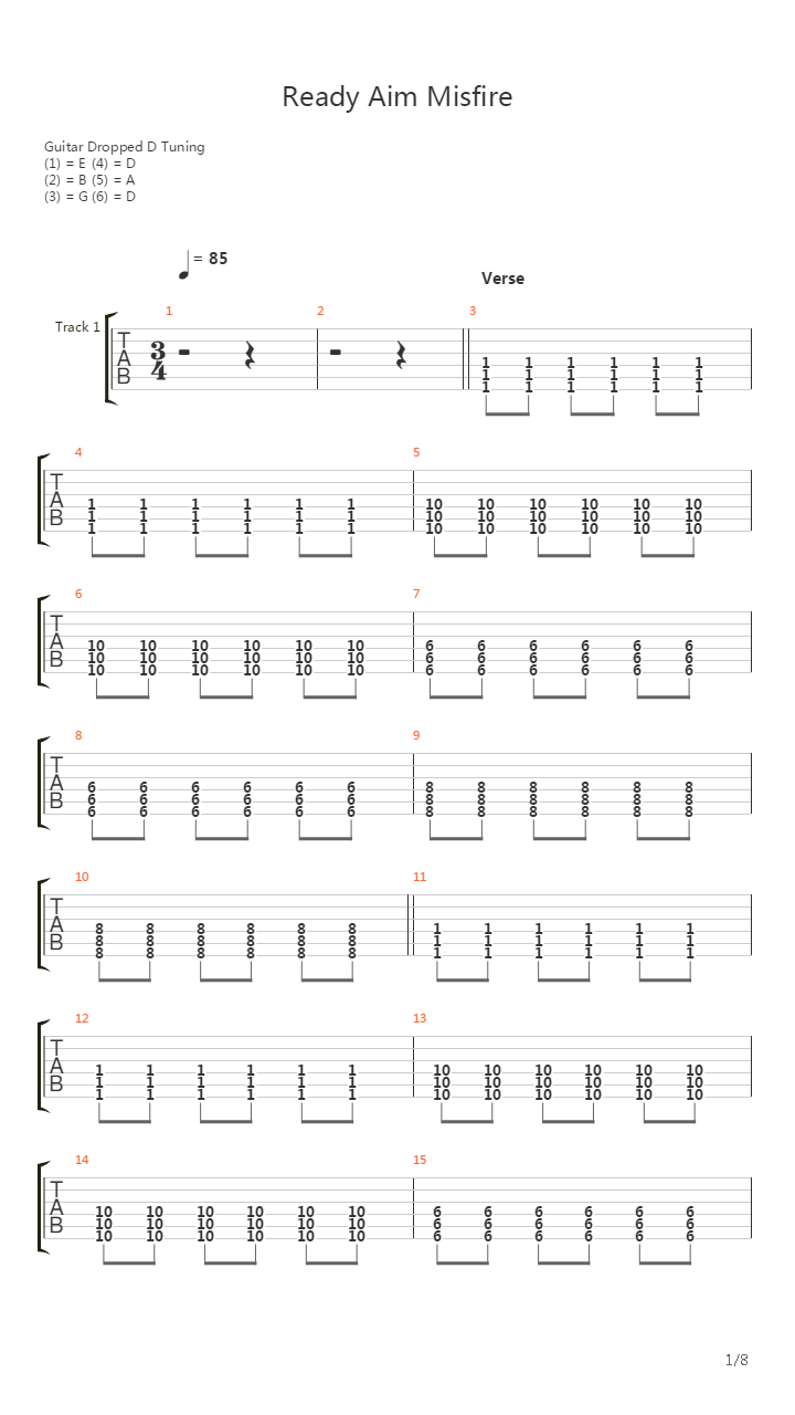Ready Aim Misfire Acoustic吉他谱