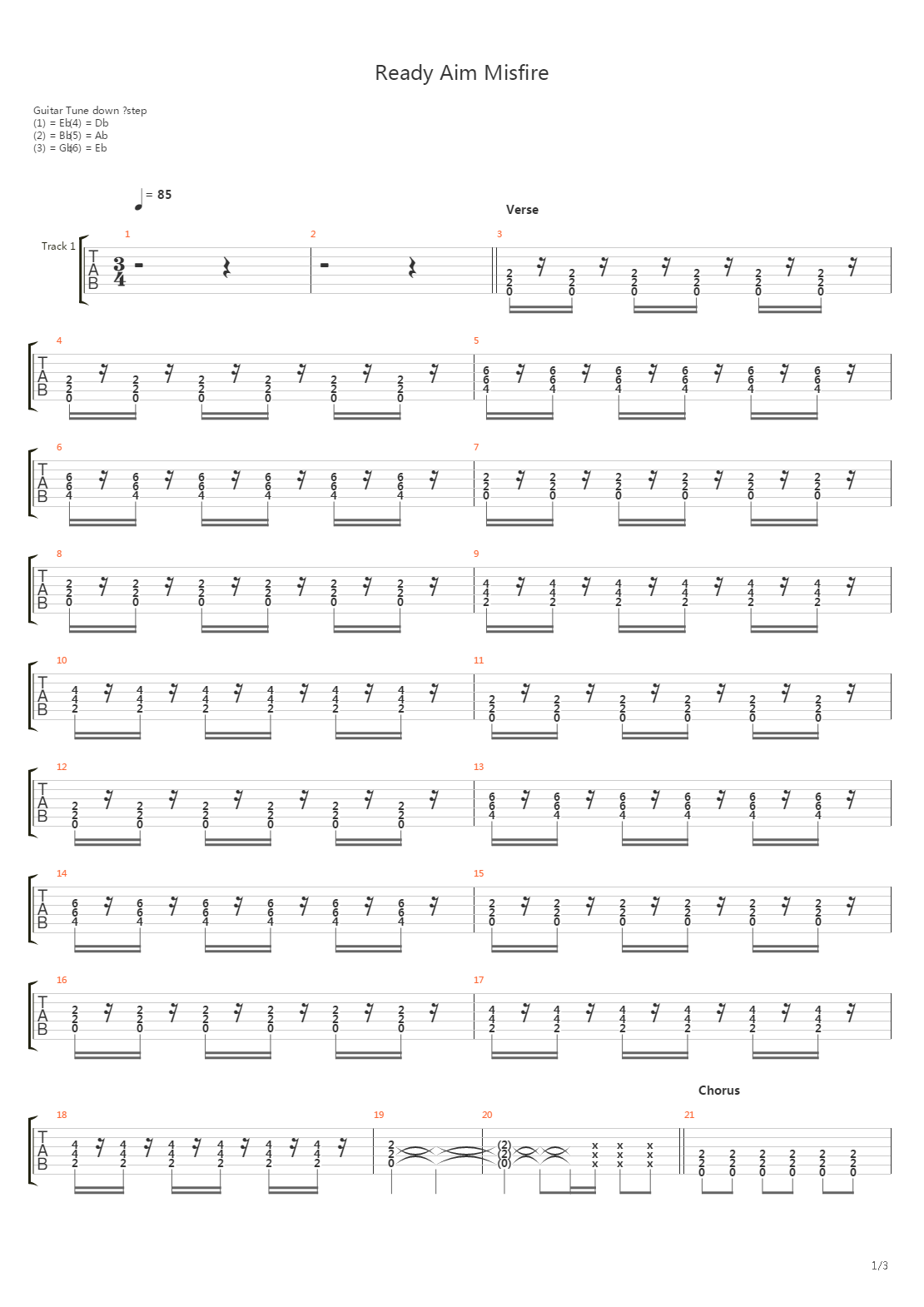 Ready Aim Misfire吉他谱