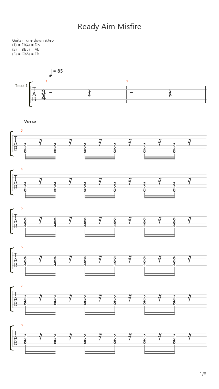 Ready Aim Misfire吉他谱