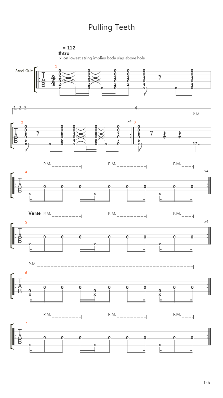 Pulling Teeth吉他谱