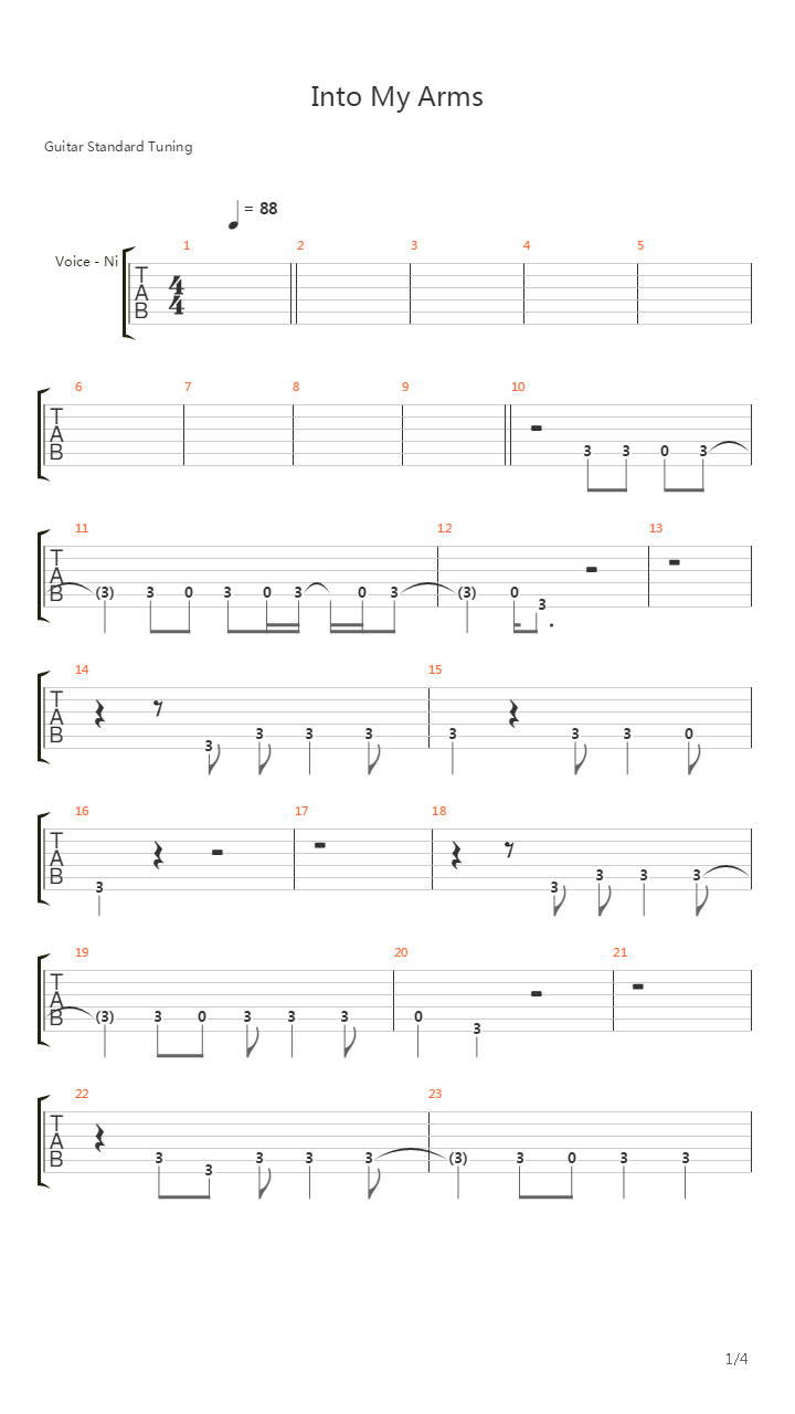 Into My Arms吉他谱