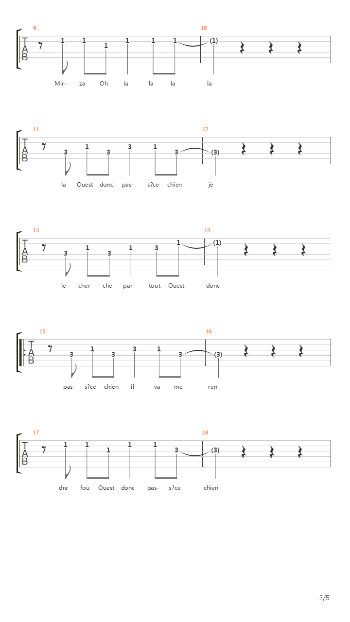 Mirza吉他谱
