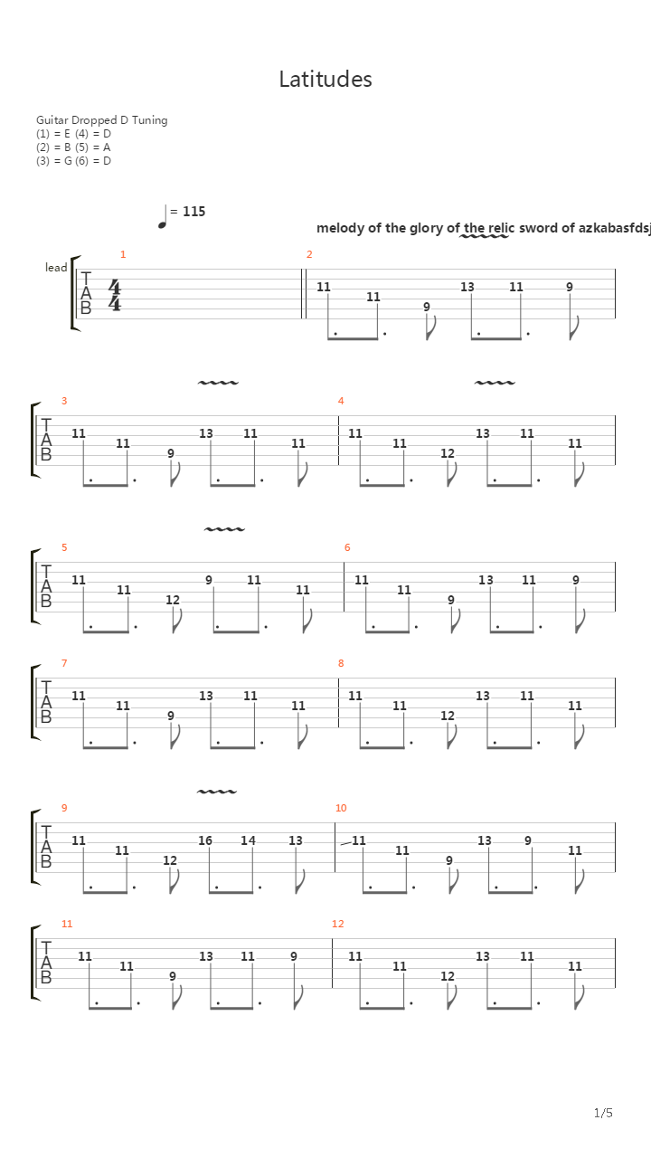 Latitudes吉他谱