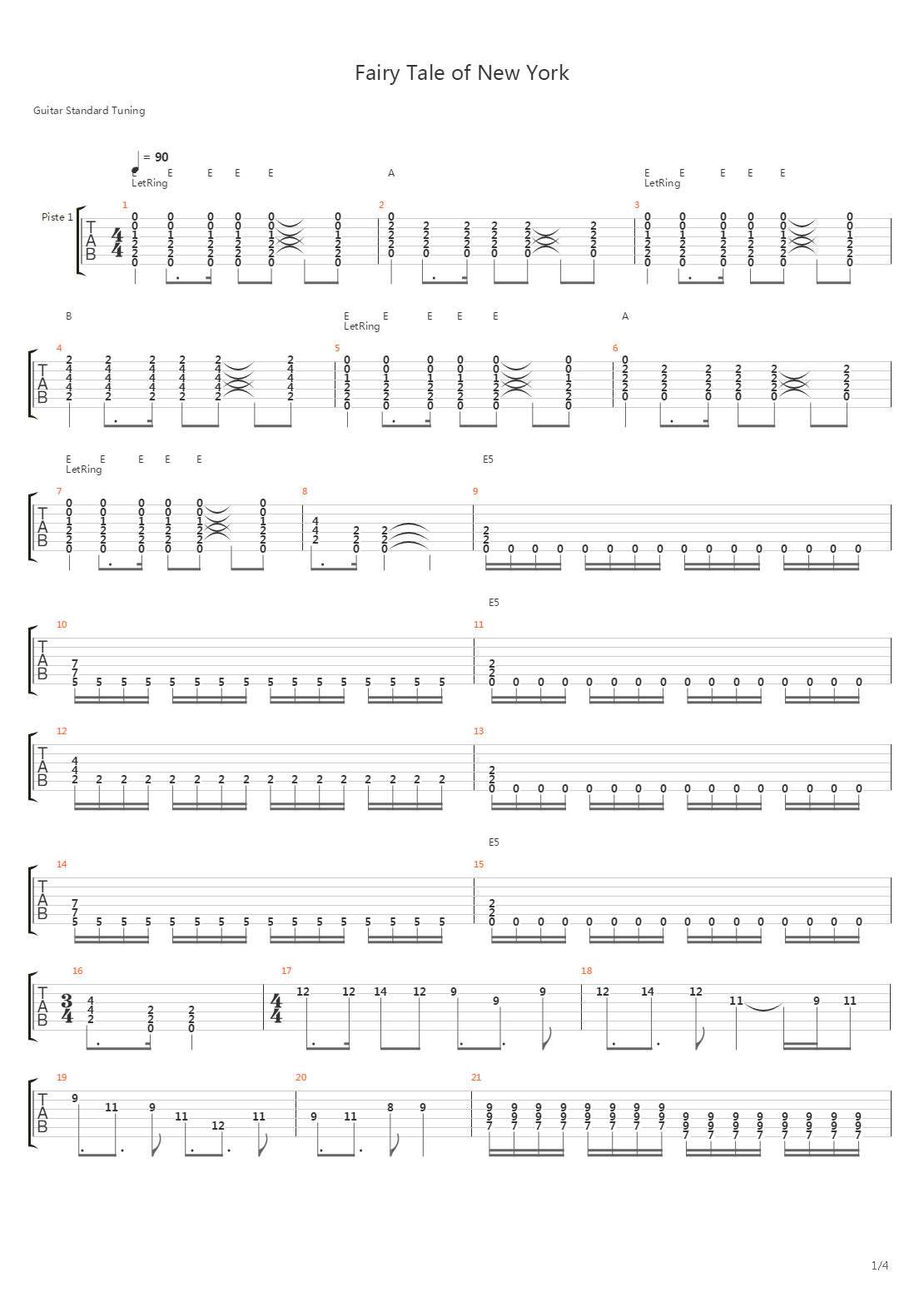 Fairy Tale Of New York吉他谱