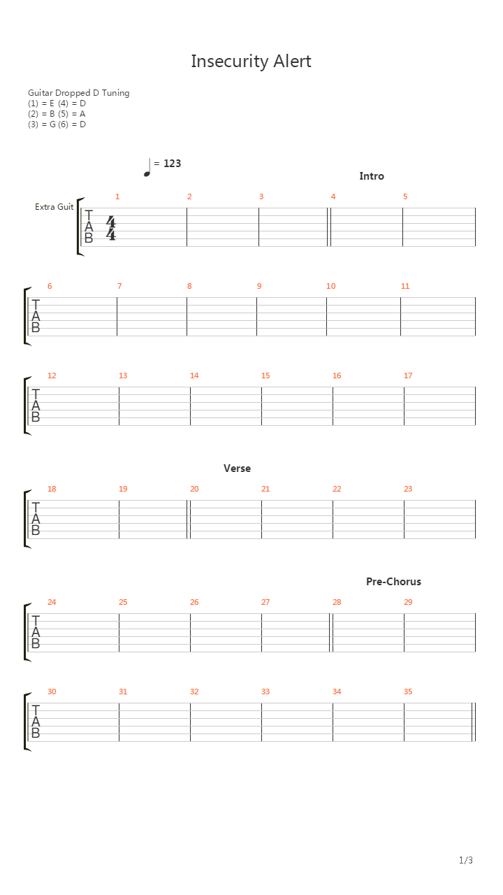 Insecurity Alert吉他谱
