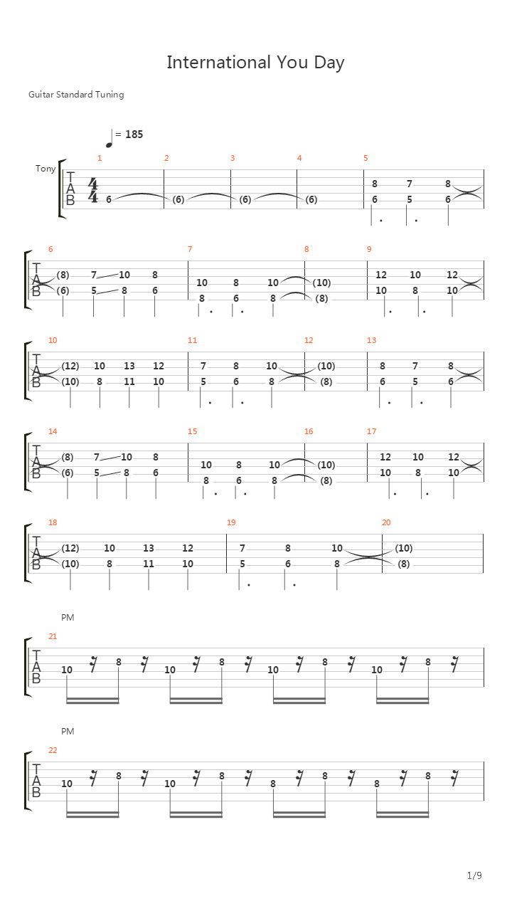 International You Day吉他谱