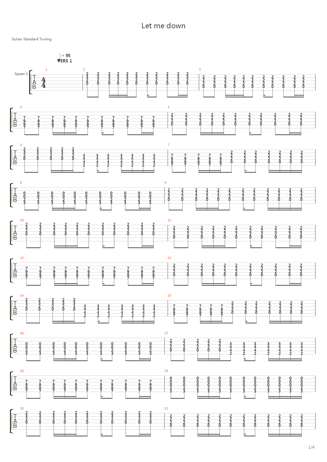 Let Me Down吉他谱