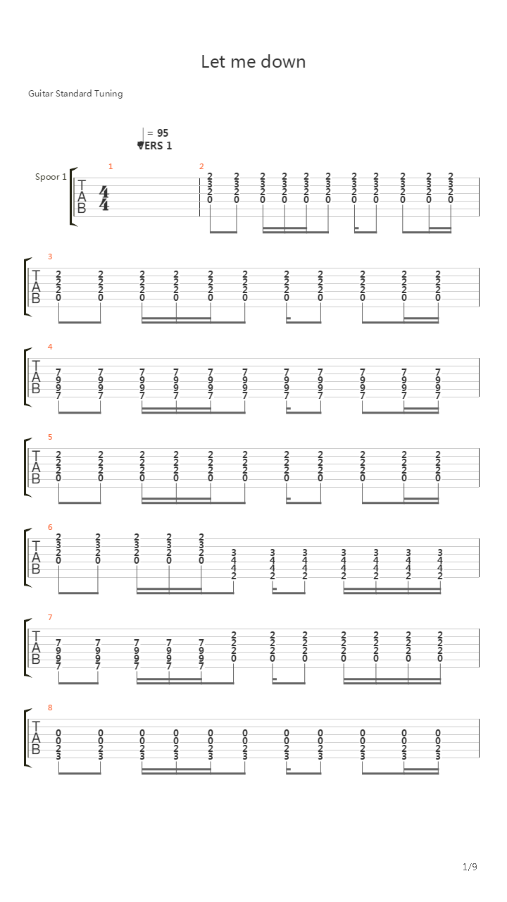 Let Me Down吉他谱