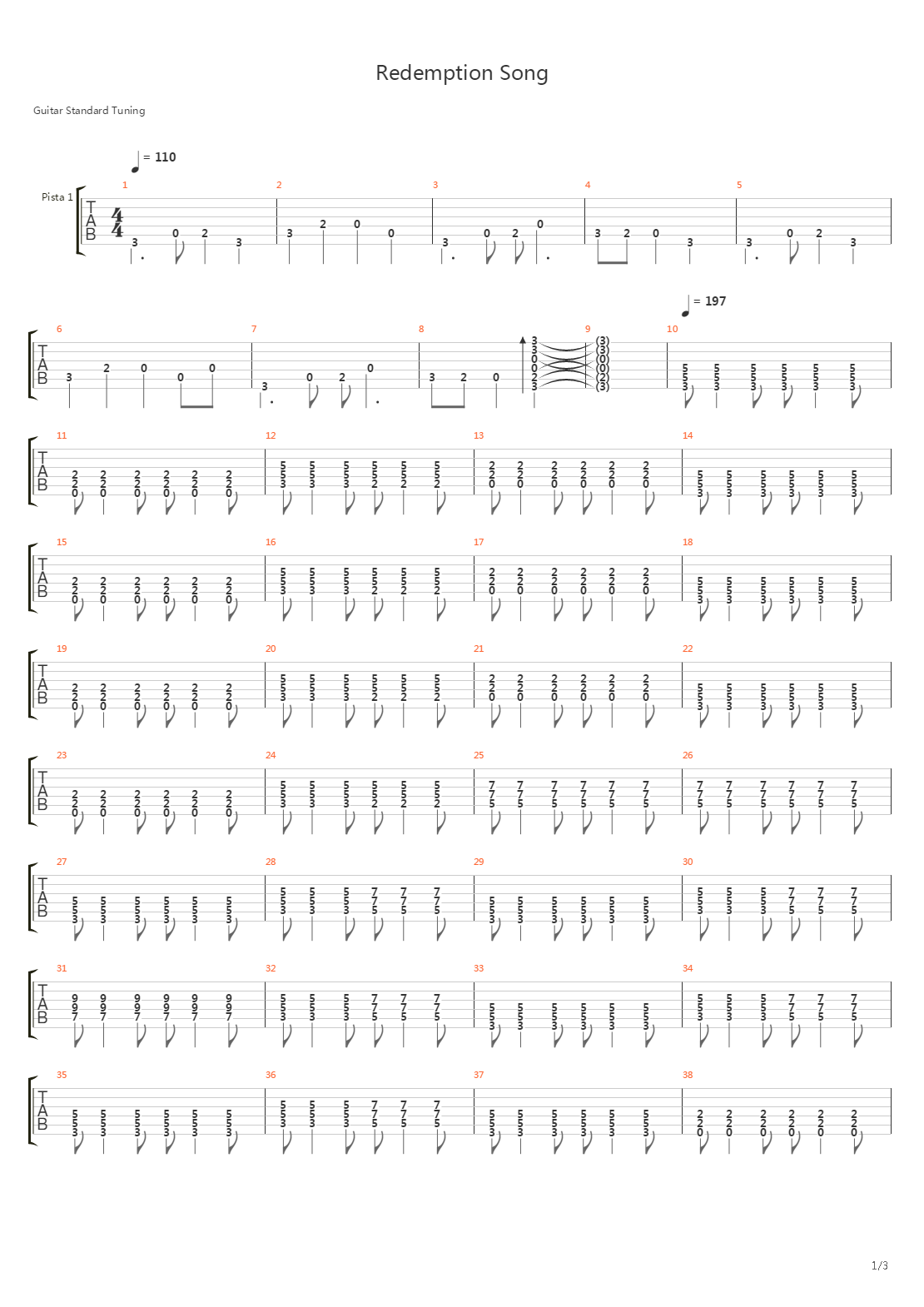 Redemption Song吉他谱