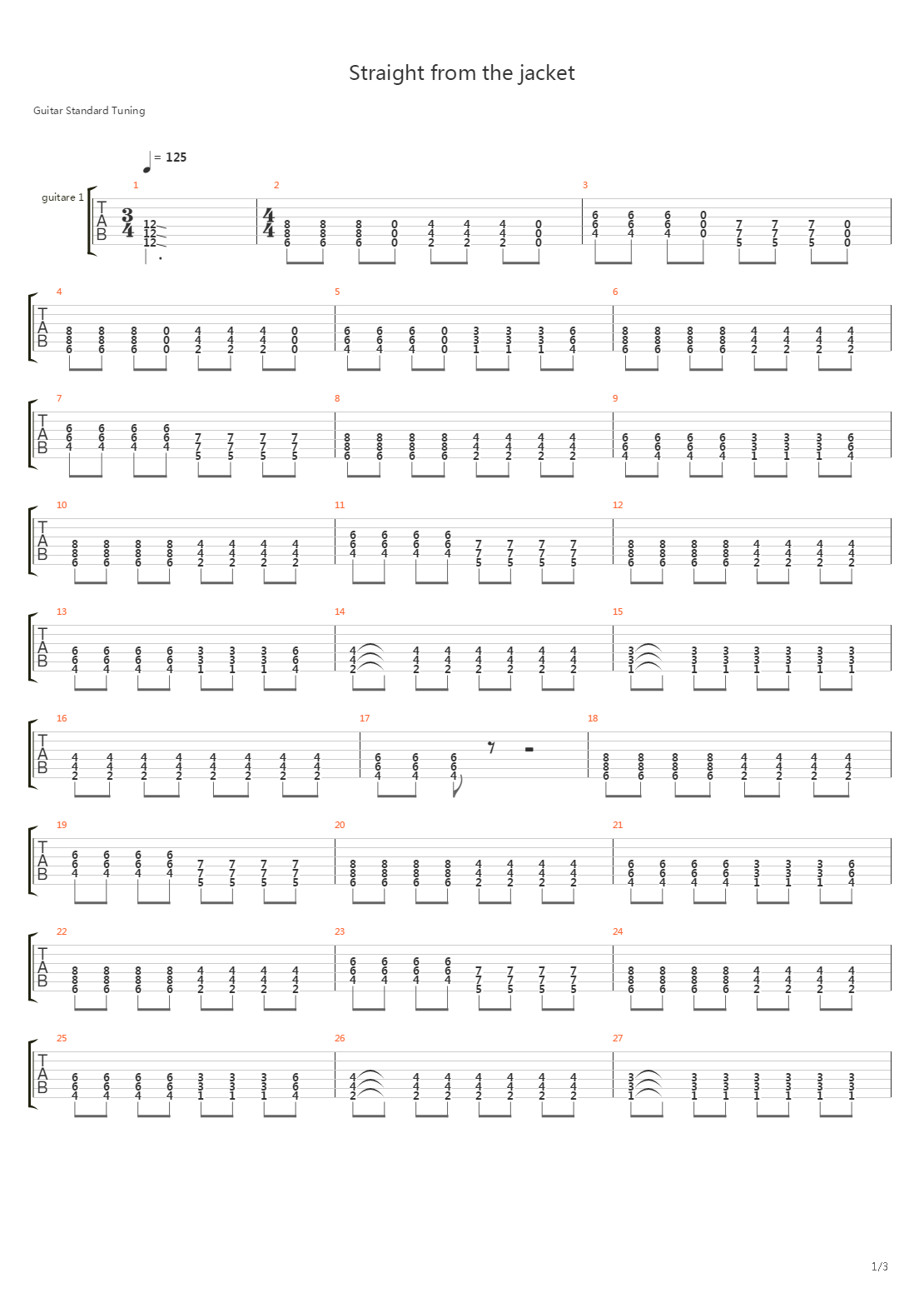 Straight From The Jacket吉他谱