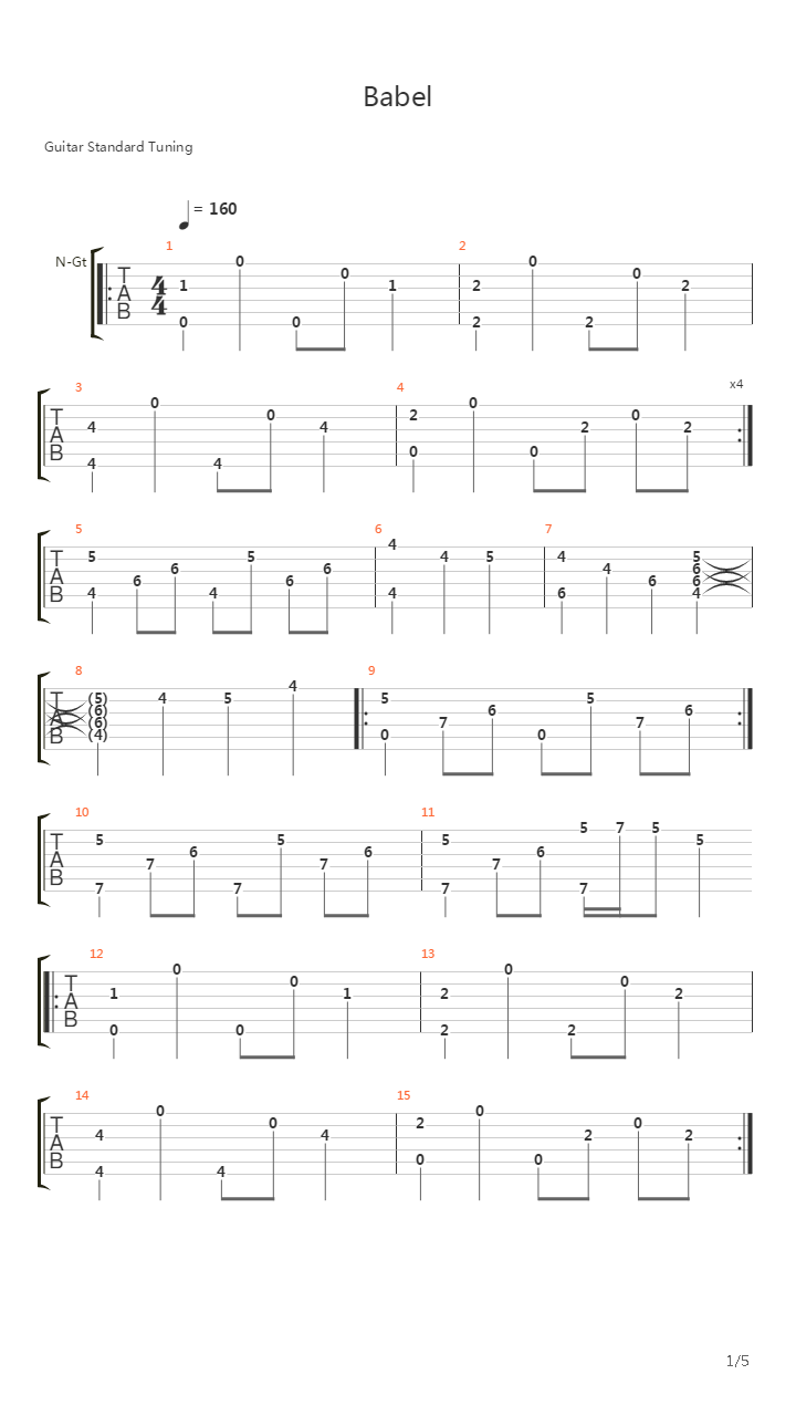 Babel吉他谱