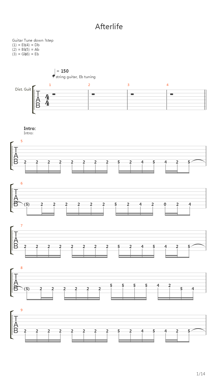 Afterlife吉他谱