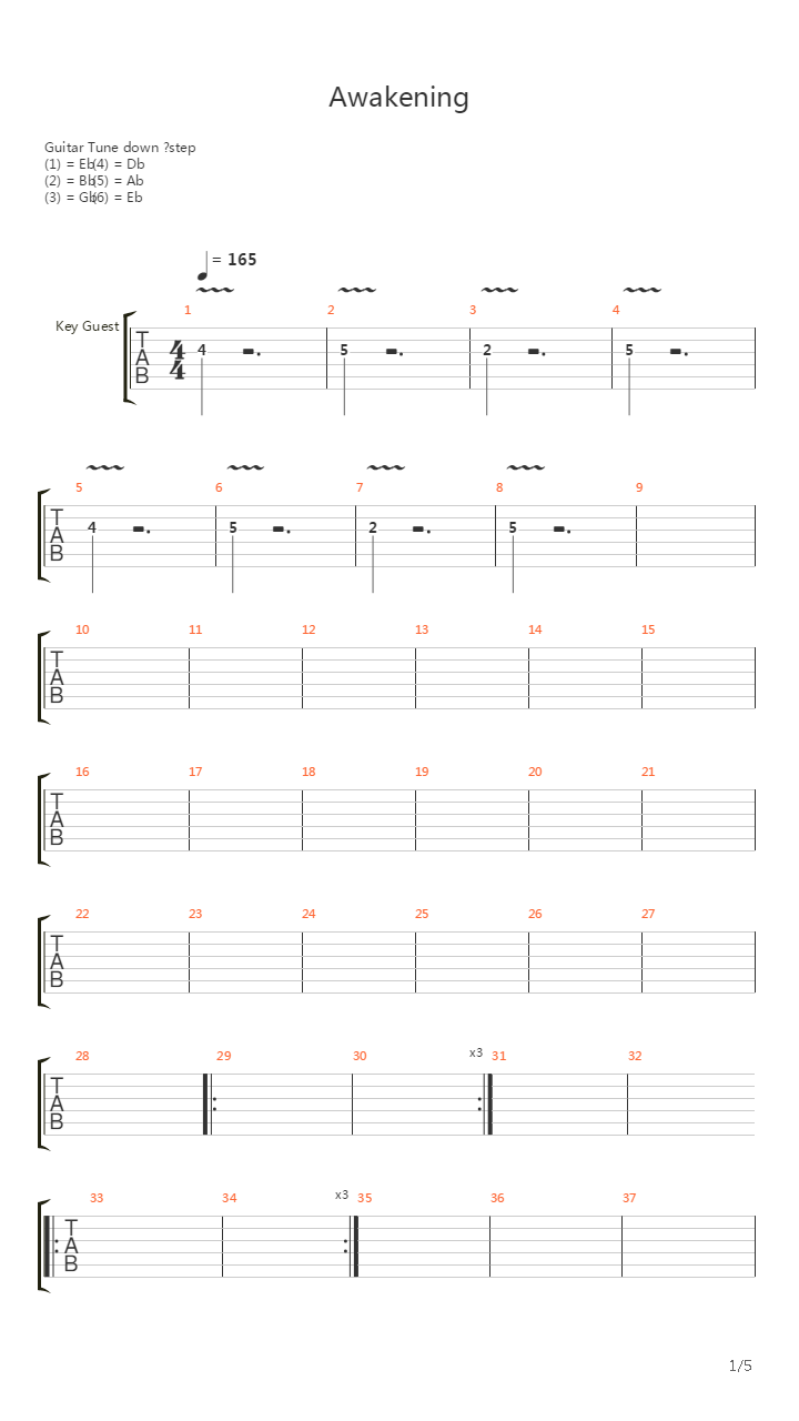 Awakening吉他谱