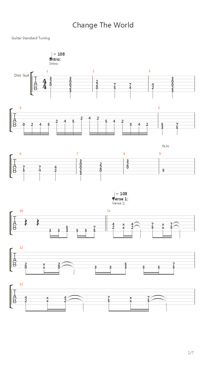 Change The World吉他谱