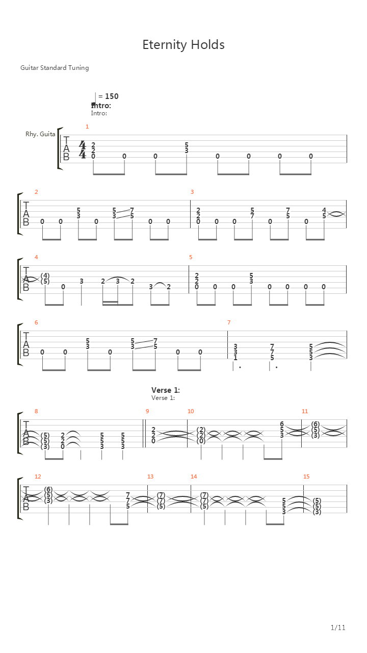 Eternity Holds吉他谱