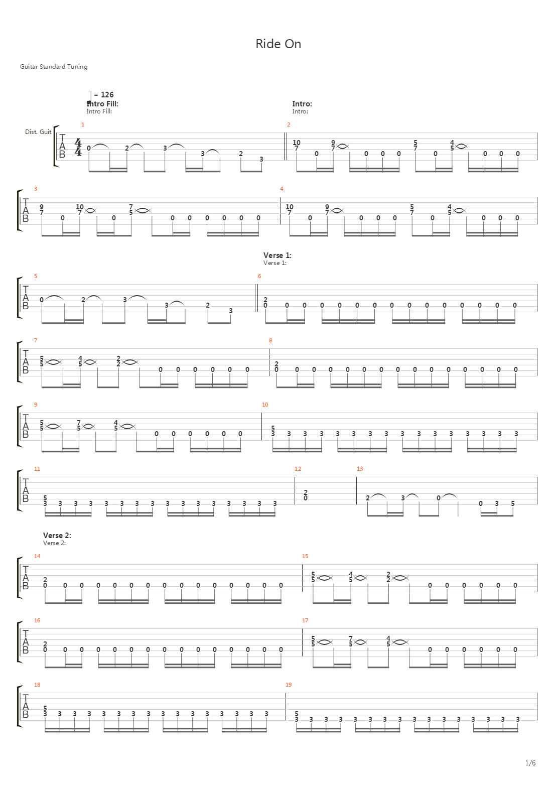 Ride On吉他谱
