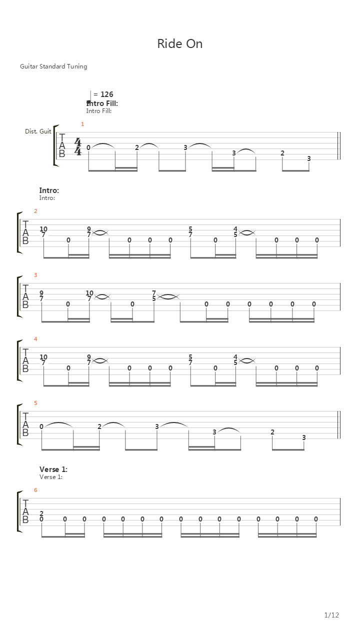 Ride On吉他谱
