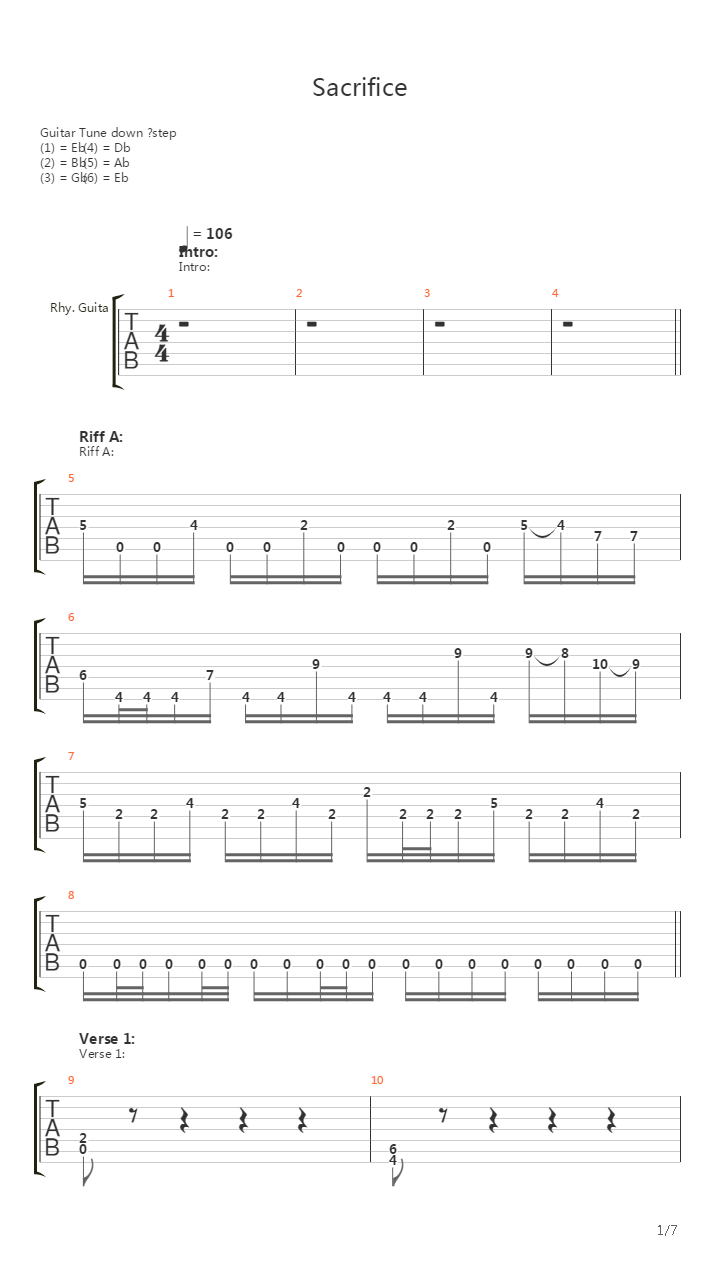 Sacrifice吉他谱