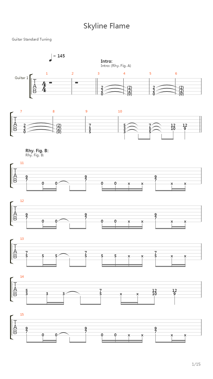 Skyline Flame吉他谱