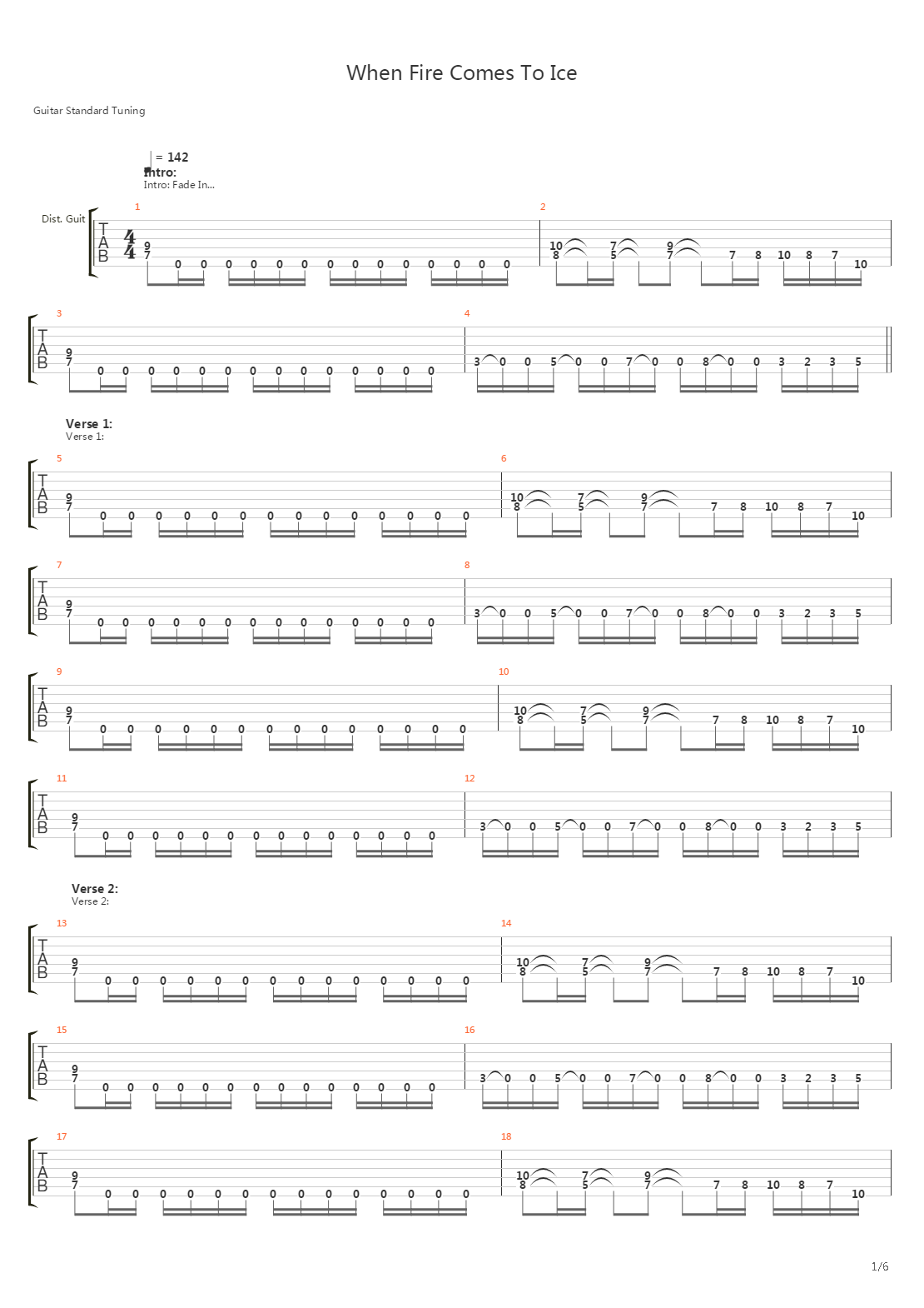 When Fire Comes To Ice吉他谱
