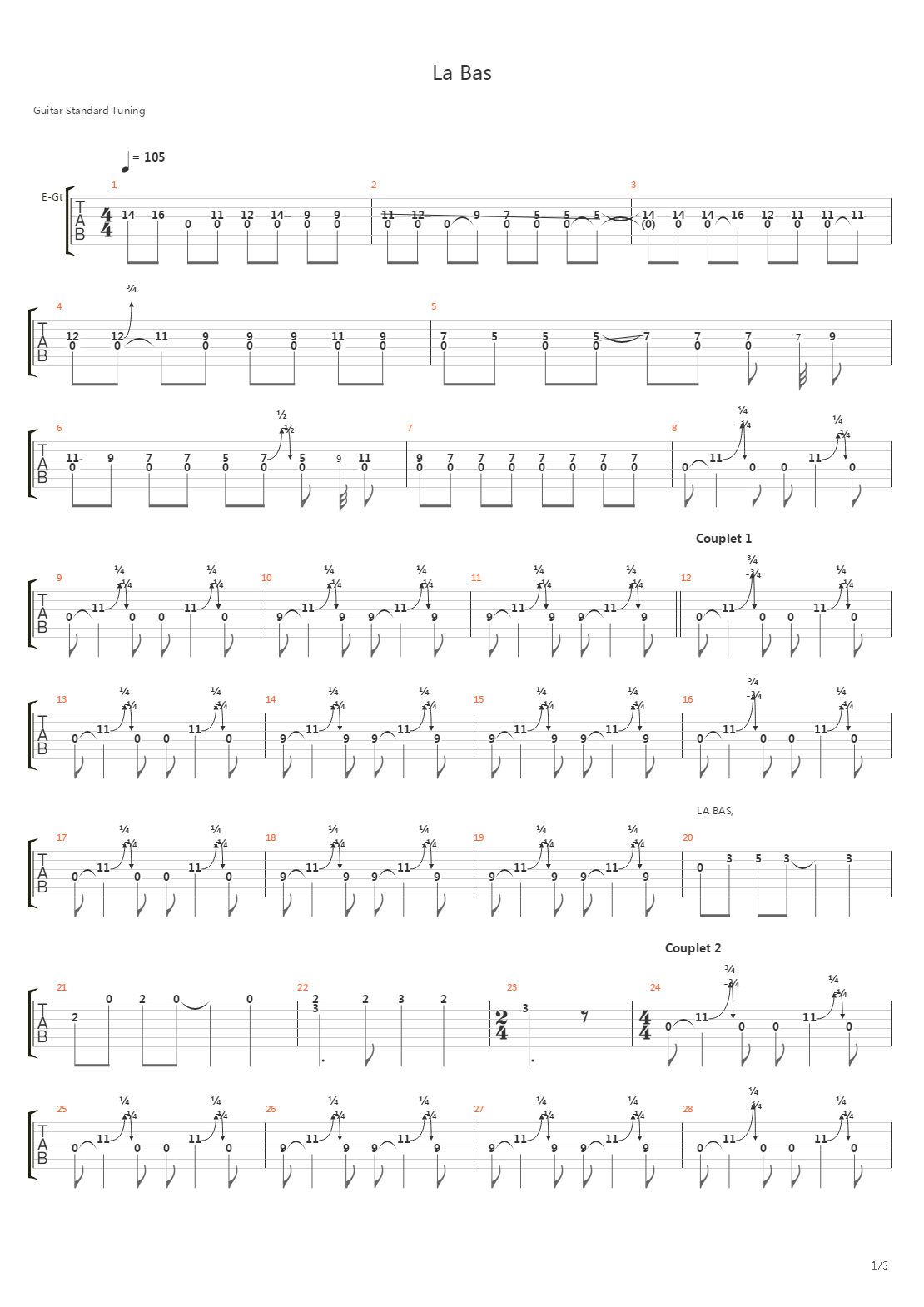La-bas吉他谱