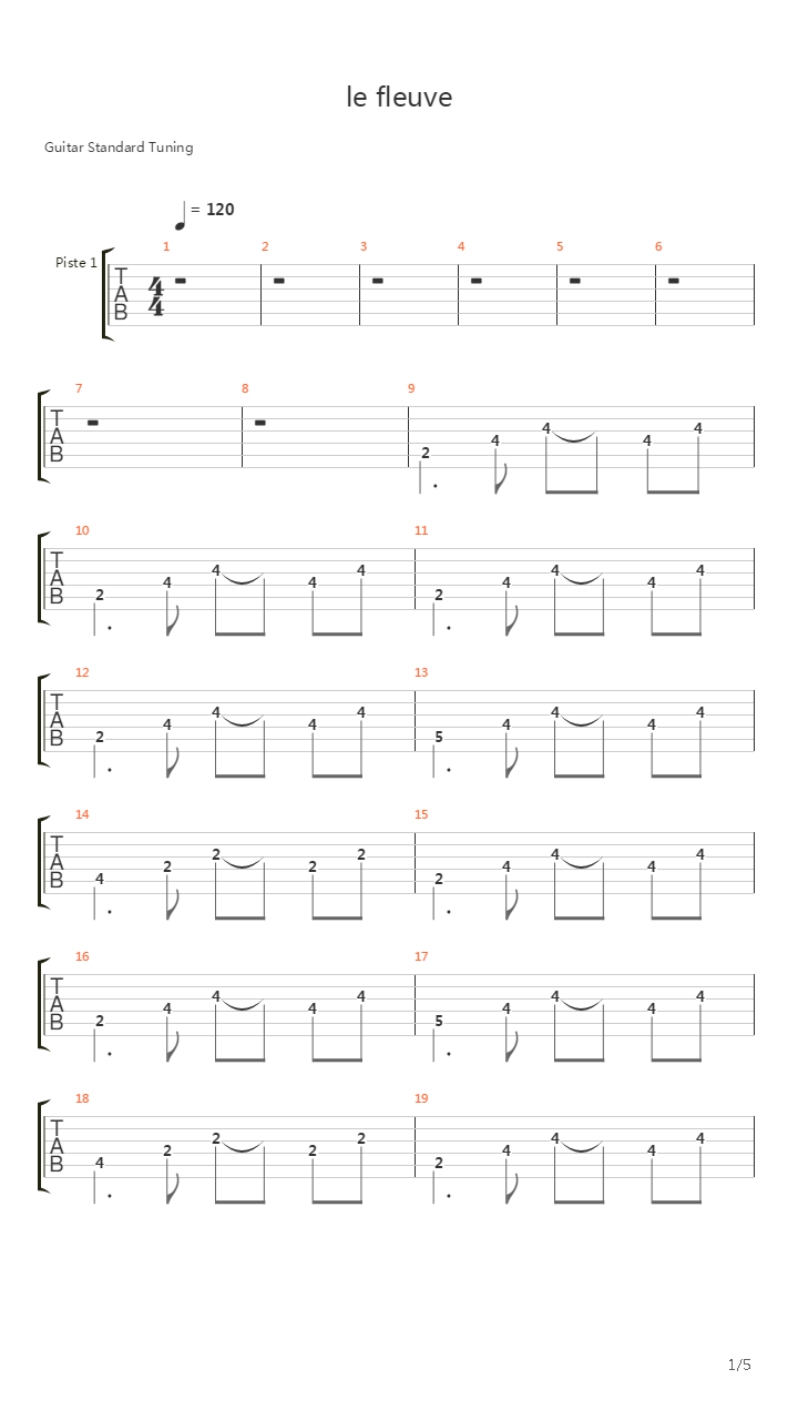 Le Fleuve吉他谱