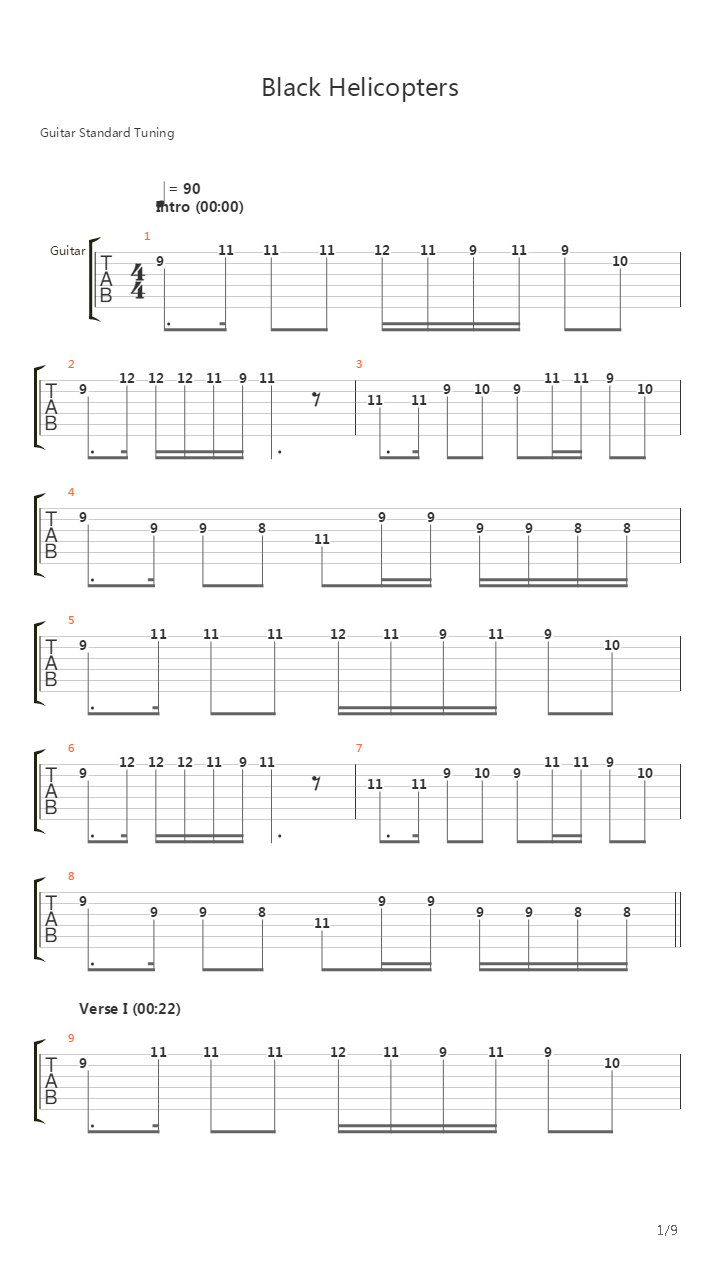 Black Helicopters吉他谱