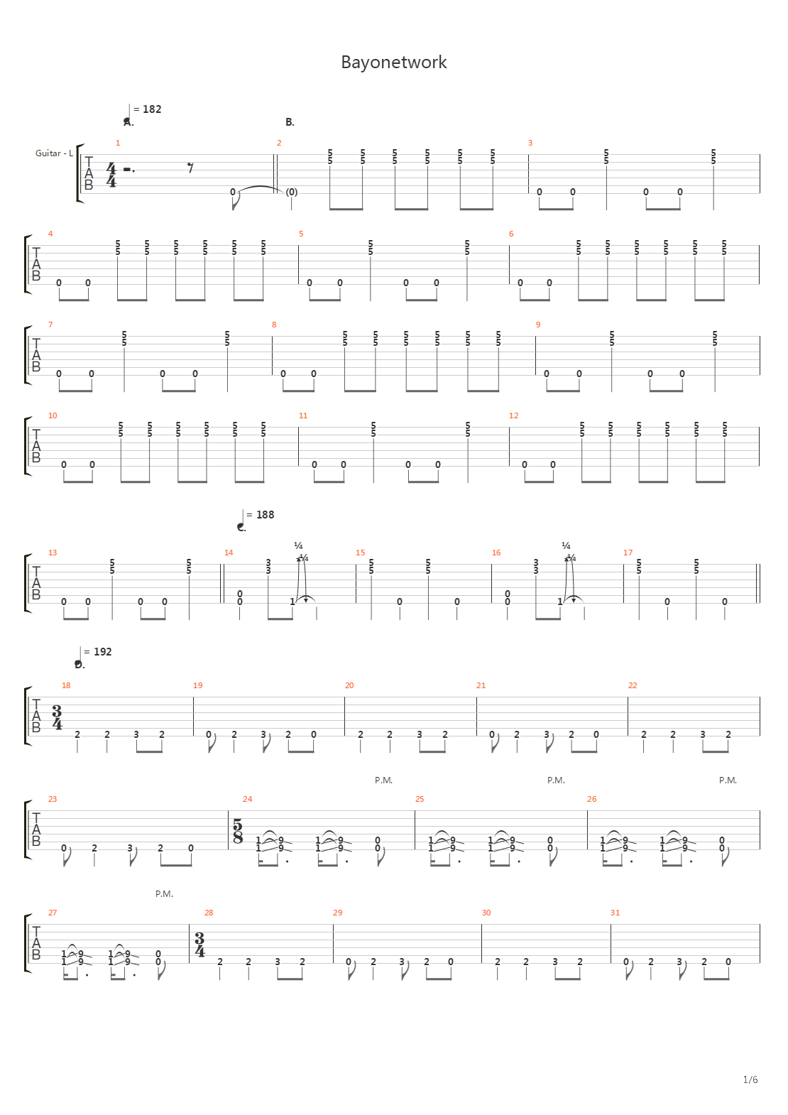 Bayonetwork吉他谱