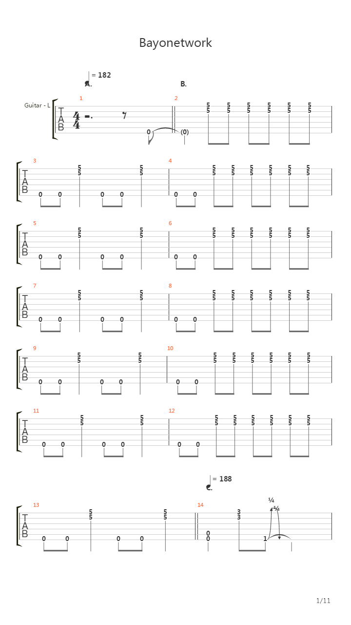 Bayonetwork吉他谱