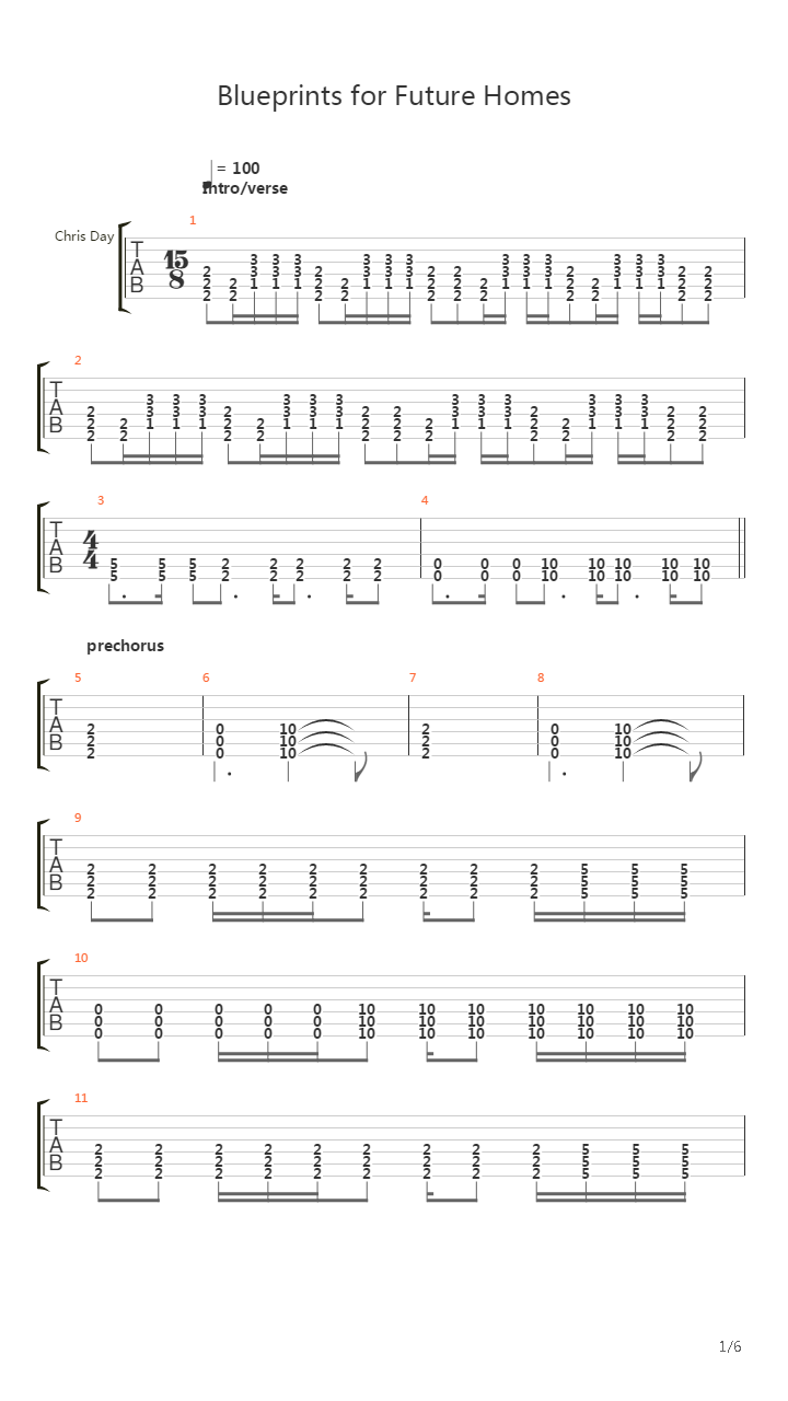Blueprints For Future Homes吉他谱