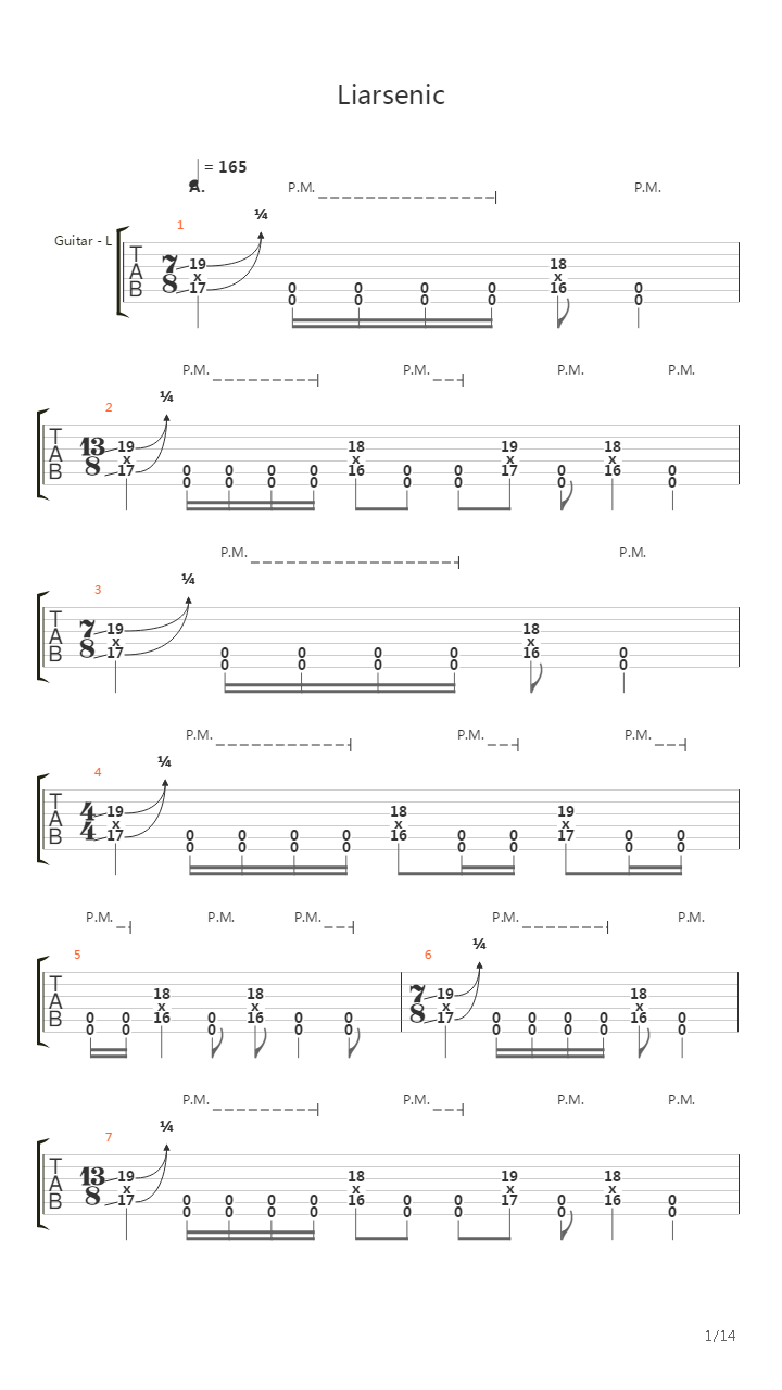 Liarsenic吉他谱