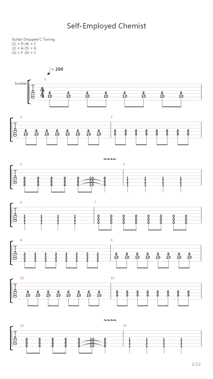 Self Employed Chemist吉他谱