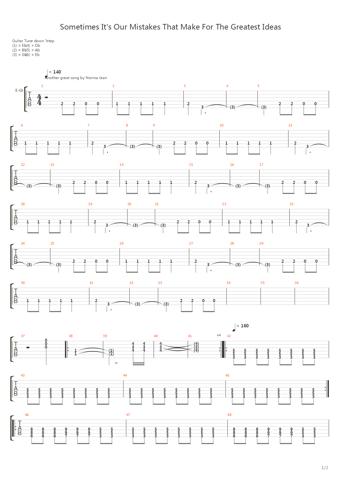 Sometimes Its Our Mistakes That Make For The Greatest Ideas吉他谱