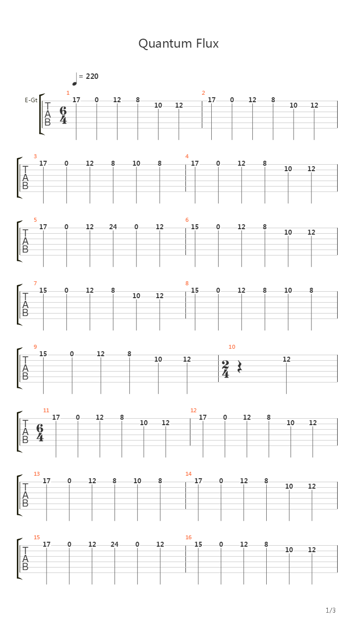 Quantum Flux吉他谱