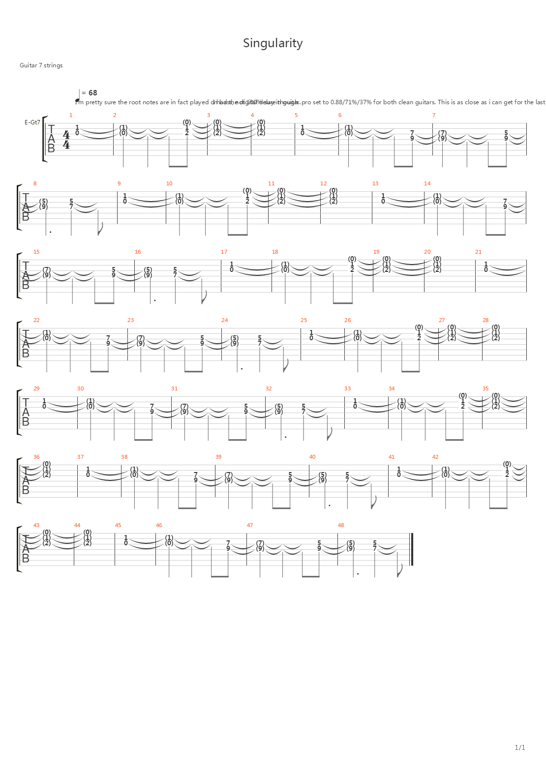 Singularity吉他谱