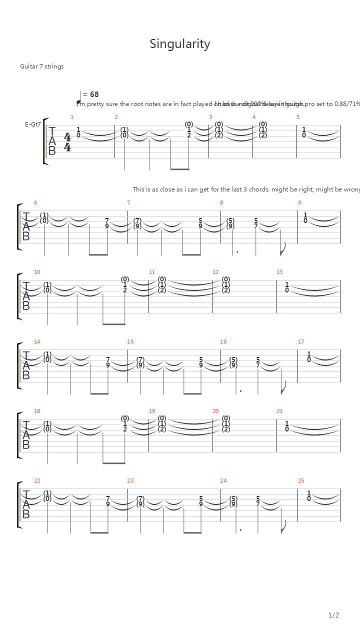 Singularity吉他谱