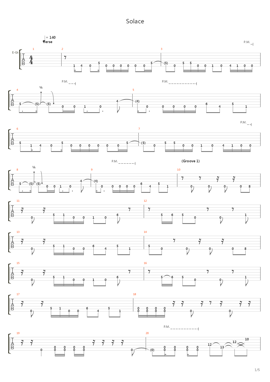 Solace吉他谱