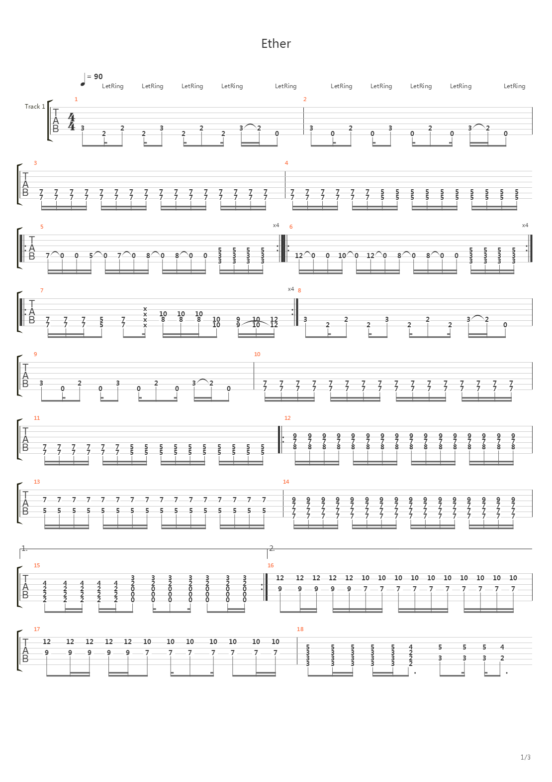 Ether吉他谱