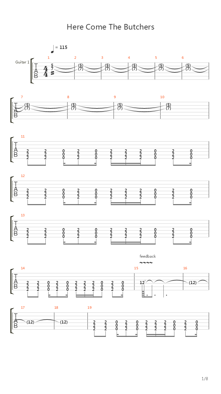 Here Come The Butchers吉他谱