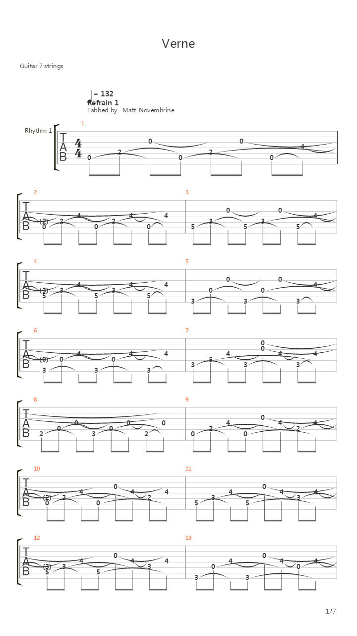 Verne吉他谱