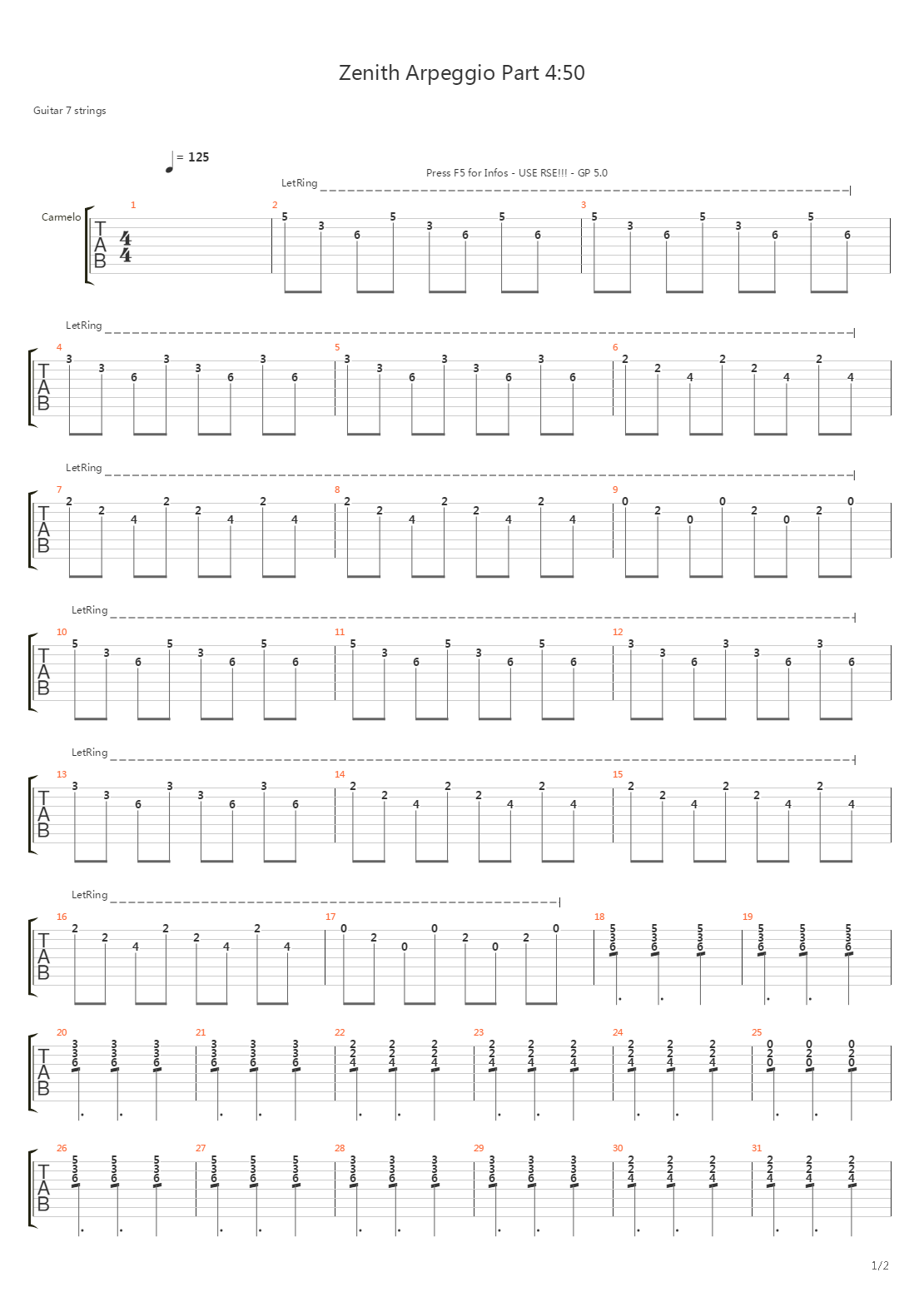 Zenith Arpeggio 450吉他谱