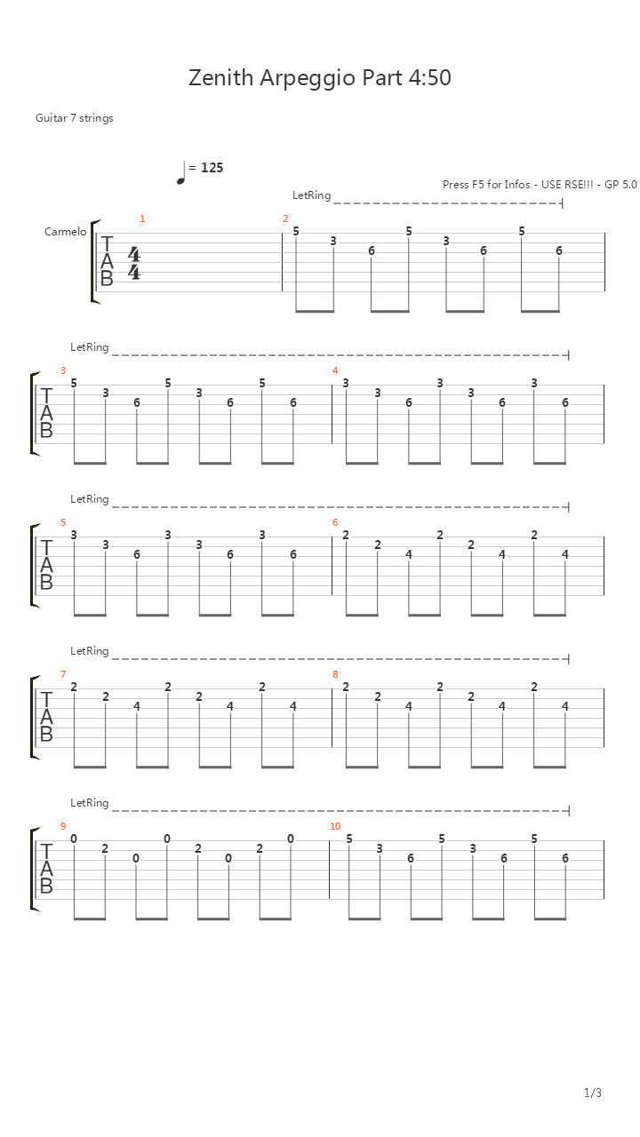 Zenith Arpeggio 450吉他谱