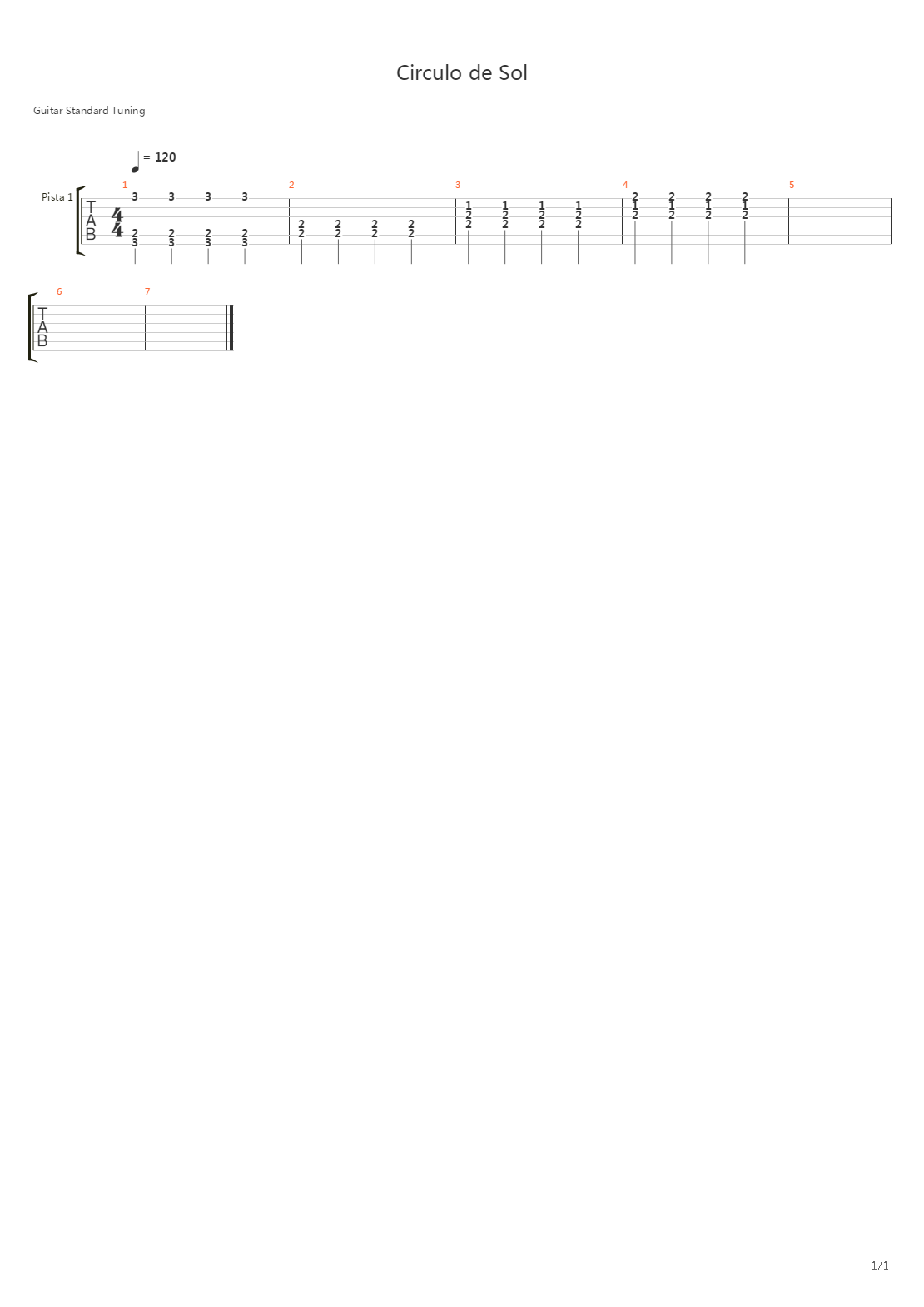 Circulo De Sol吉他谱