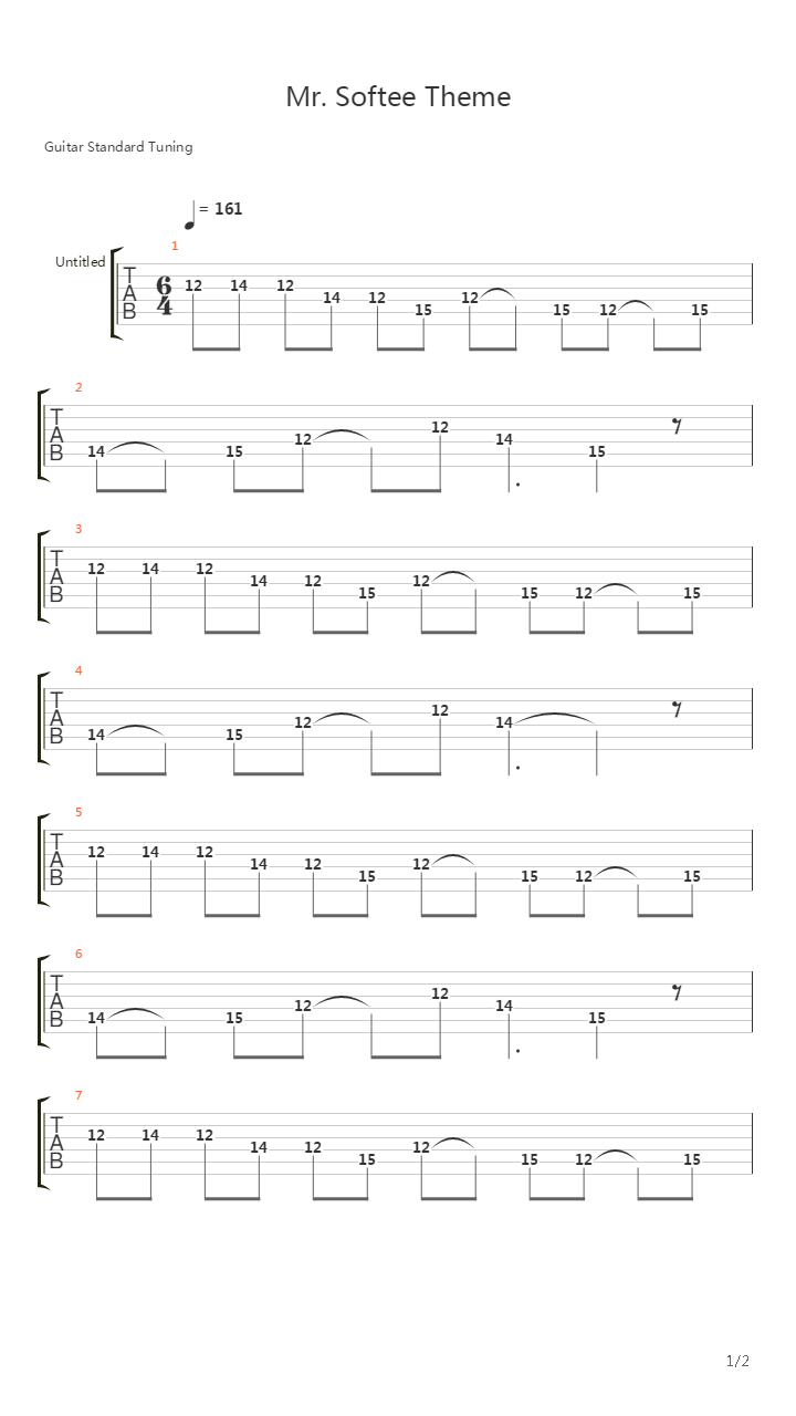 Mr Softee Theme吉他谱