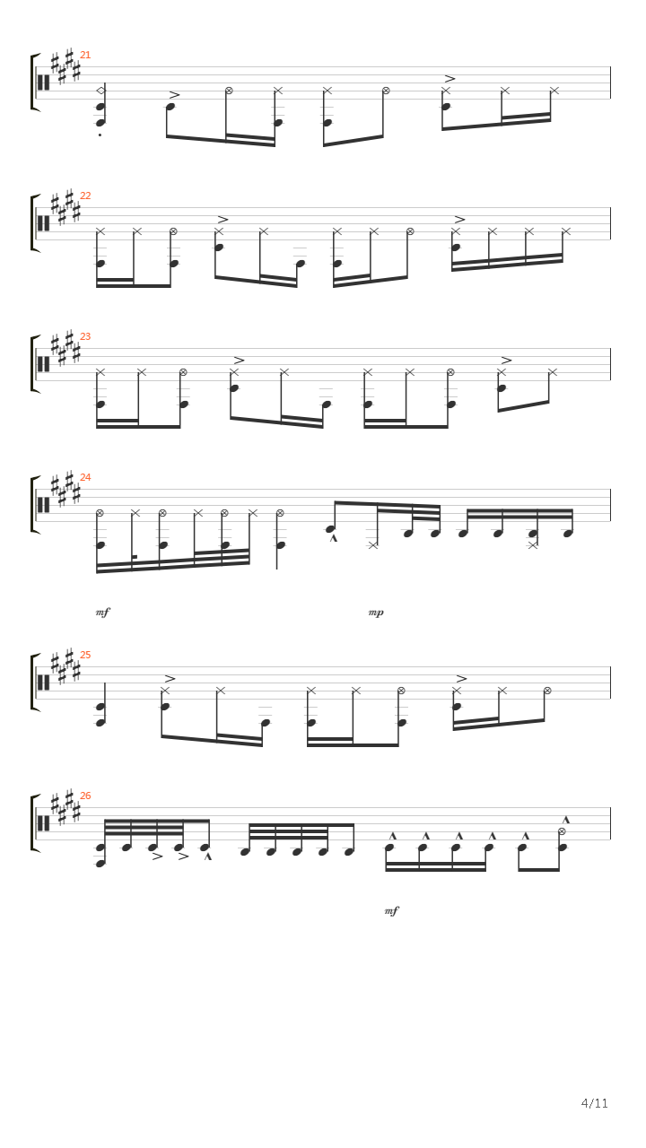 Delayed Brain吉他谱