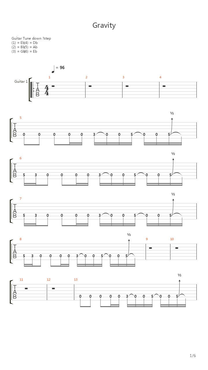 Gravity吉他谱