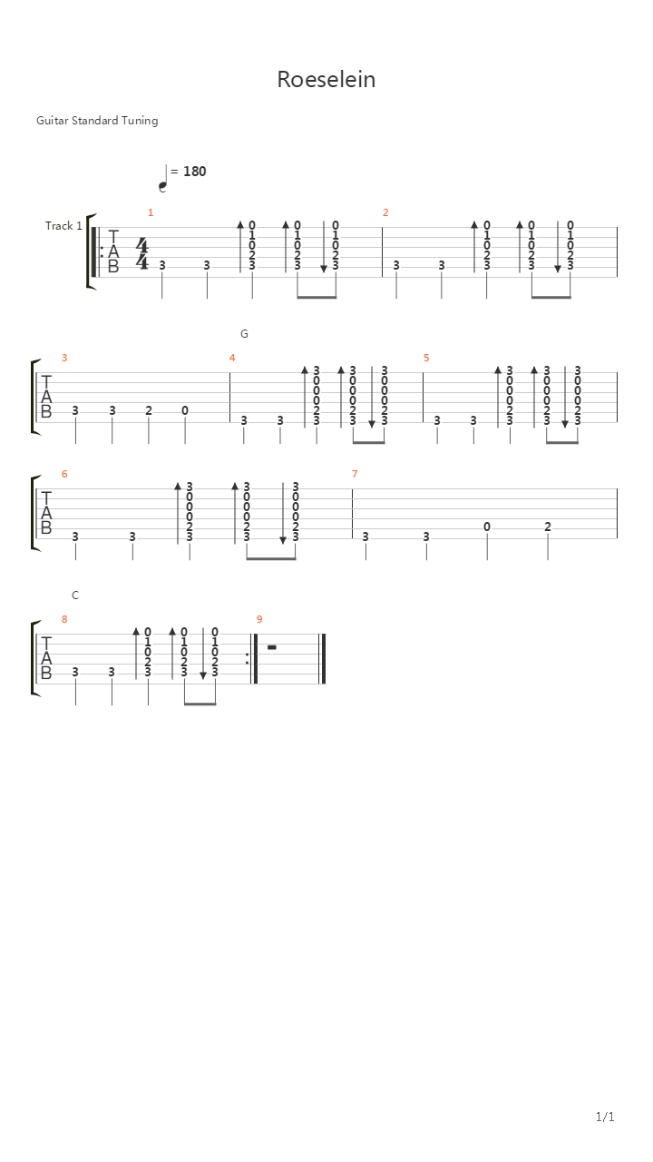 Roeslein吉他谱