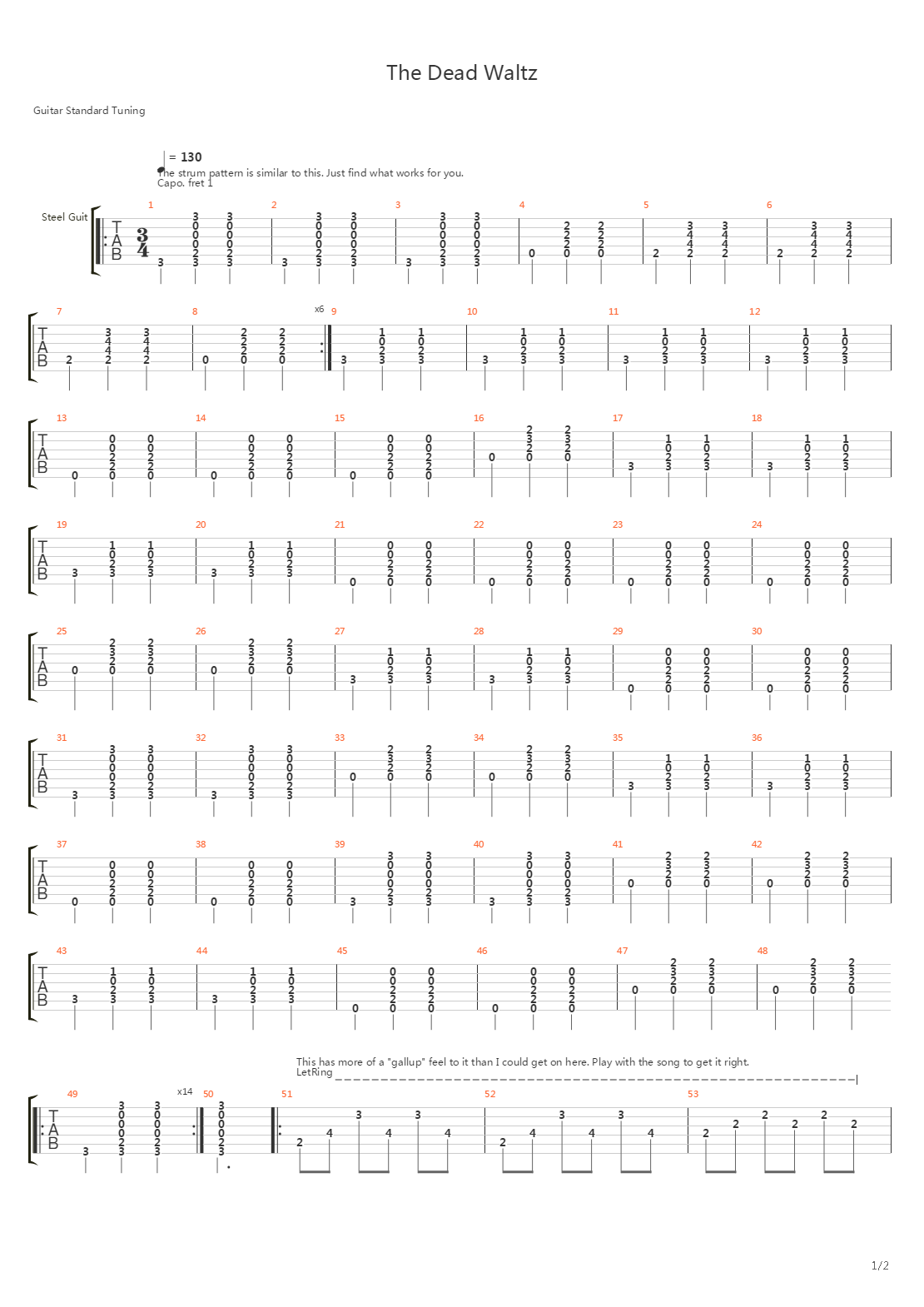 The Dead Waltz吉他谱